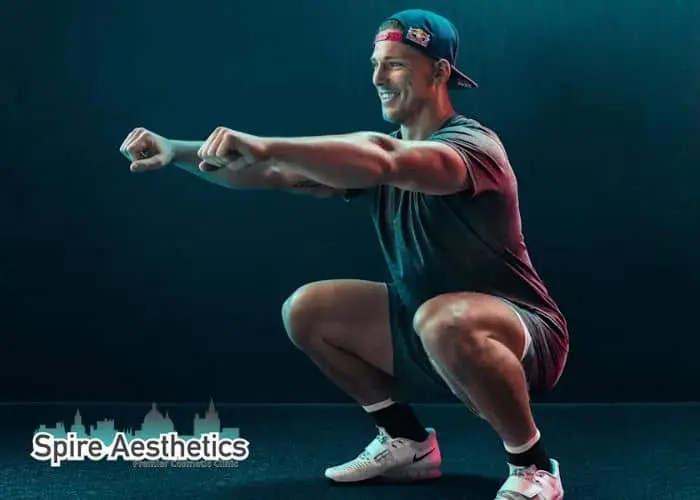Image of man build leg muscle Ampthill through exercise